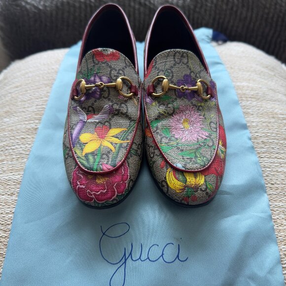 Gucci Jordaan Flora Loafer with Horsebit - Picture 1 of 6